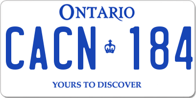 ON license plate CACN184