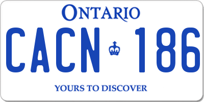 ON license plate CACN186