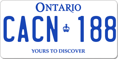 ON license plate CACN188