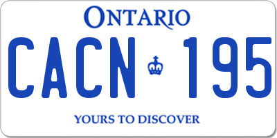 ON license plate CACN195