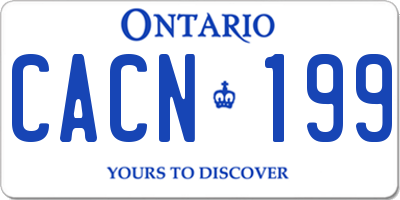 ON license plate CACN199