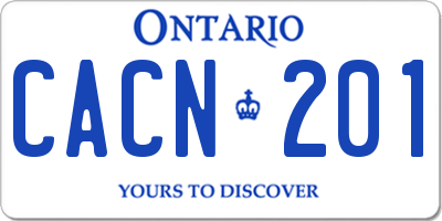 ON license plate CACN201