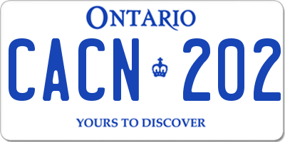 ON license plate CACN202