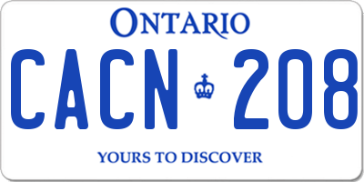 ON license plate CACN208