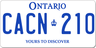 ON license plate CACN210