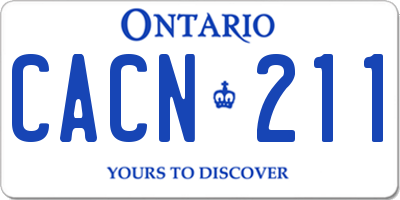 ON license plate CACN211