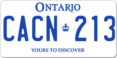 ON license plate CACN213