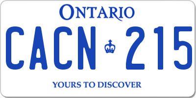 ON license plate CACN215