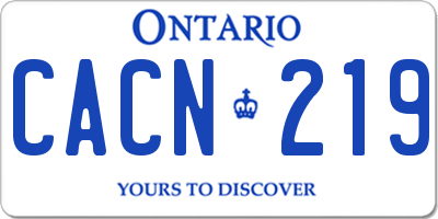 ON license plate CACN219