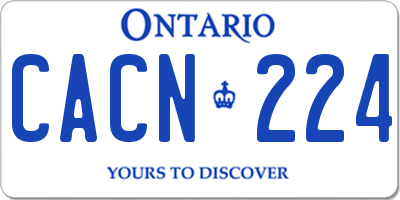 ON license plate CACN224