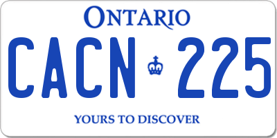 ON license plate CACN225