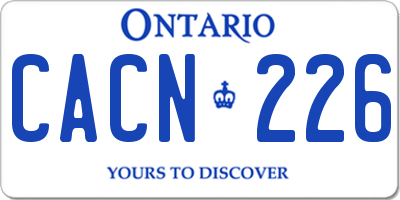 ON license plate CACN226