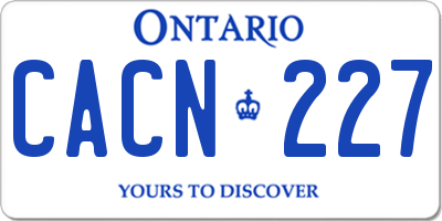 ON license plate CACN227