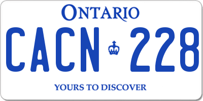 ON license plate CACN228