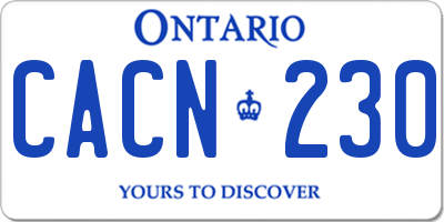 ON license plate CACN230