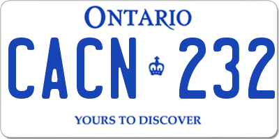 ON license plate CACN232