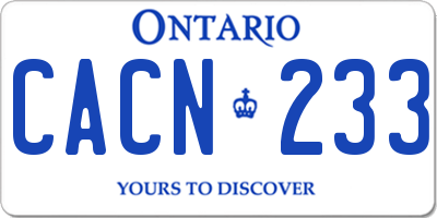 ON license plate CACN233