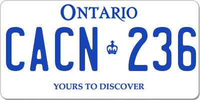 ON license plate CACN236