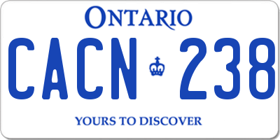 ON license plate CACN238