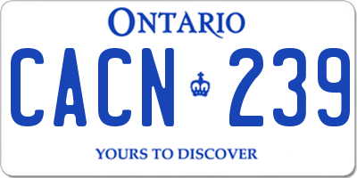 ON license plate CACN239