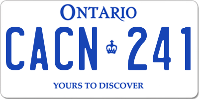 ON license plate CACN241