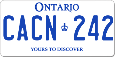 ON license plate CACN242