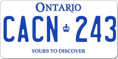 ON license plate CACN243