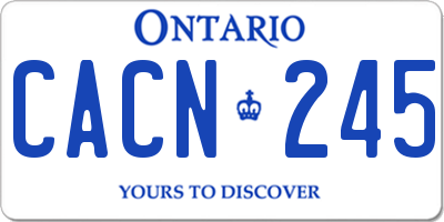 ON license plate CACN245