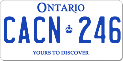 ON license plate CACN246