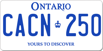 ON license plate CACN250