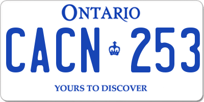 ON license plate CACN253