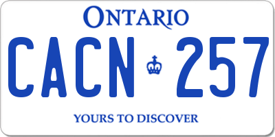 ON license plate CACN257