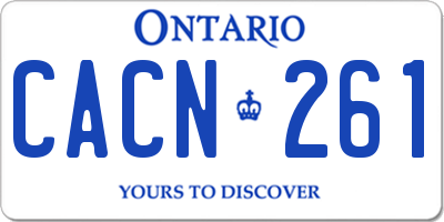 ON license plate CACN261