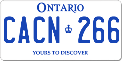 ON license plate CACN266