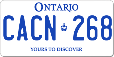 ON license plate CACN268