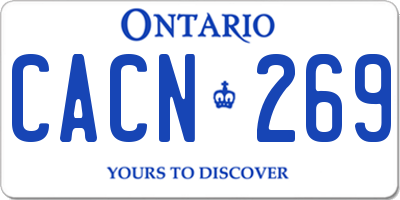 ON license plate CACN269