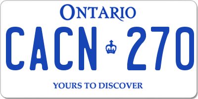 ON license plate CACN270