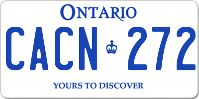 ON license plate CACN272