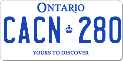 ON license plate CACN280