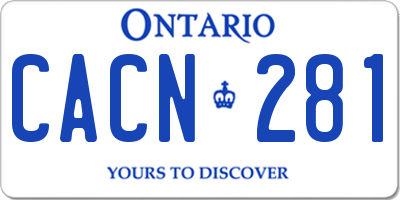 ON license plate CACN281