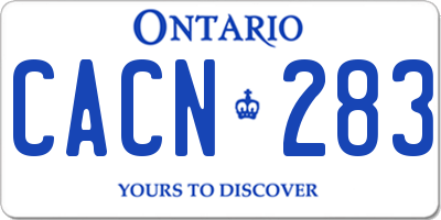 ON license plate CACN283