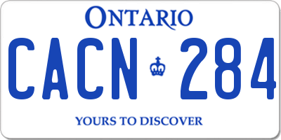 ON license plate CACN284