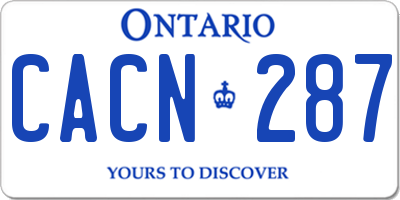 ON license plate CACN287