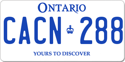 ON license plate CACN288