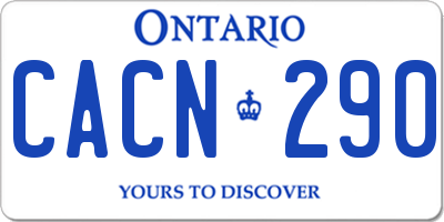 ON license plate CACN290