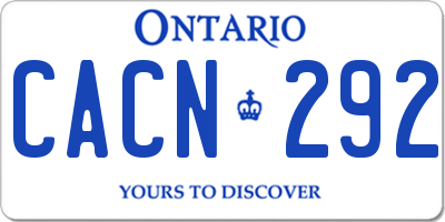 ON license plate CACN292