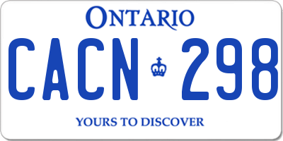 ON license plate CACN298