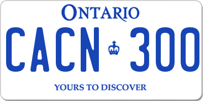 ON license plate CACN300