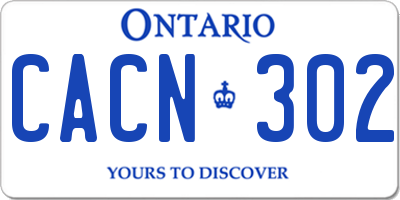 ON license plate CACN302