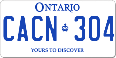 ON license plate CACN304